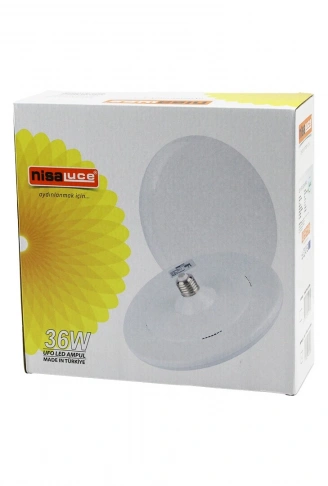 NİSALUCE EAMP-063/KB 36W E27 UFO TİPİ LED LAMBA AMPUL KRİSTAL DESENLİ MİKA PLS.KAPAK 6400K - 3240LÜMEN (4940)