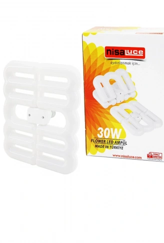 NİSALUCE EAMP-096/B 30W - E27FLOWER KATLANIR- 4B ŞEKİL16X21CMBEYAZ LED LAMBA AMPUL 2700LÜMEN- 6500K (4940)