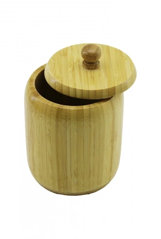 NO-10 AHŞAP - BAMBU ŞEKERLİK KAPAKLI ÇAP: 9CM DERİNLİK: 10.5CM (4940)