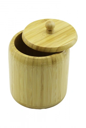 NO-12 AHŞAP - BAMBU ŞEKERLİK KAPAKLI ÇAP: 11.3CM DERİNLİK: 11CM (4940)