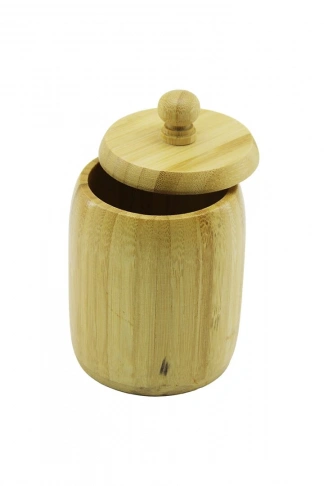 NO-8 AHŞAP - BAMBU ŞEKERLİK KAPAKLI ÇAP: 7.5CM DERİNLİK: 8.5CM (4940)