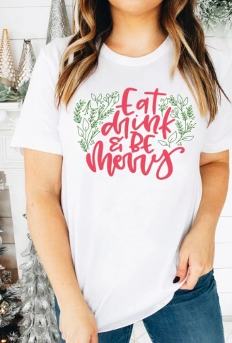 Noel İçin Özel Tasarım T-shirt - Beyaz