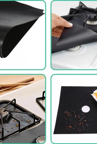 Ocak Koruyucu Folyo Yanmaz Yapışmaz 4&apos;lü Set SiYAH (4940)