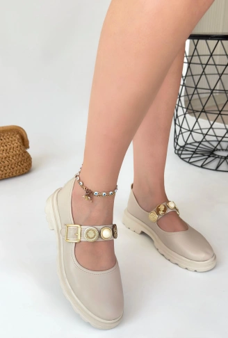 Okira Bej Cilt Oxford Ayakkabı