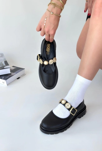 Okira Siyah Cilt Oxford Ayakkabı