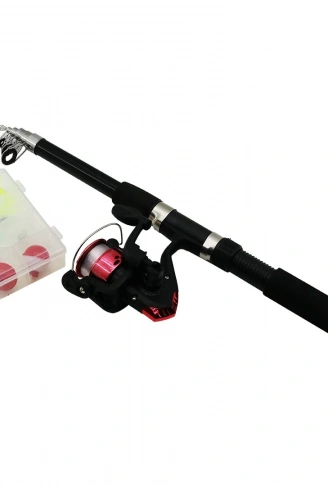 OLTA SETİ TAKIMI ORTA BOY ÇANTALI 2.10MT. TELESKOPİK KAMIŞ - OLTA MAKİNESİ - AKSESUAR KUTUSU (4940)