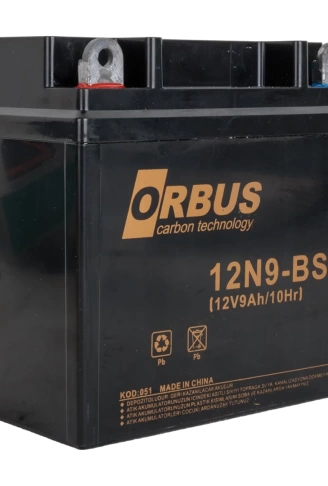 ORBUS 12N9-BS 12 V 9 AH ASİT İÇİNDE KARBON MOTOSİKLET AKÜSÜ (4940)