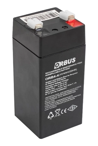 ORBUS ORB4-4 4 VOLT - 4 AMPER DİK AKÜ (45 X 45 X 100 MM) (4940)