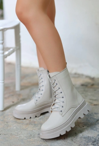 Orge Bej Cilt Bağcıklı Bot