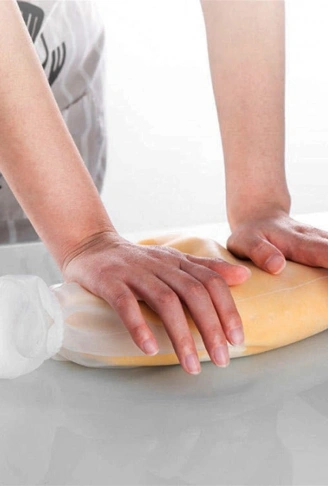 Orta Hamur Torbası Silikon Şeffaf Hamur Yoğurma Torbası Ekmek Makarna Mantı Hamuru Kolay Yoğurma (4940)