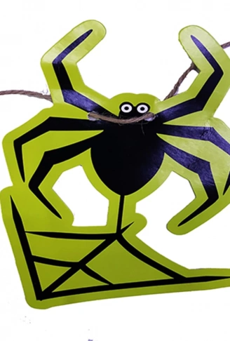 Örümcek Şekilli Asmalı Halloween Flama Banner Afiş 2 Metre (4940)