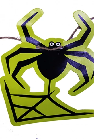 Örümcek Şekilli Asmalı Halloween Flama Banner Afiş 2 Metre (4940)
