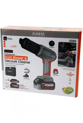 OTO ARAÇ TYPE-C SARJLI - LCD EKRAN EL TİPİ BASINÇLI HAVA ÜFLEME - SÜPÜRGE MAKİNE YEDEK BATARYA - 2 X FİLTRE MİKROFİBER BEZ 8 BAŞLIK 175W AHV-21 (4940)