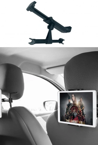 Oto Koltuk Arkası Telefon Tablet Tutucu Ayarlanabilir 360 Derece Dönebilen Pratik Stand (4940)