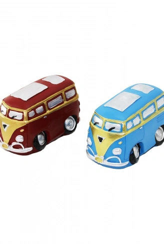 OTOBÜS VİNTAGE DEKORATİF BİBLO - KUMBARA RENKLİ 10X13.5CM REÇİNE (4940)