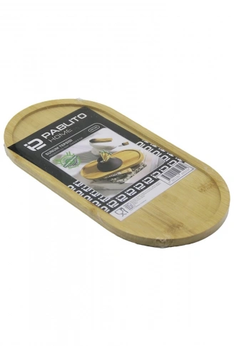 OVAL  AHŞAP BAMBU YAĞDANIK ALTLIK - SUNUM TEPSİ  12X24X0.8CM (4940)