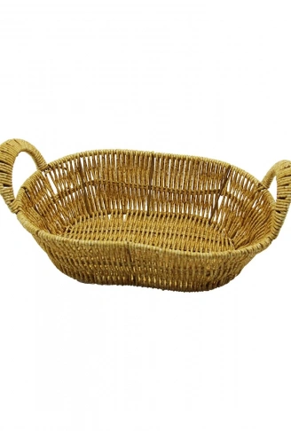 OVAL PLASTİK HASIR EKMEK - ÇOK AMAÇLI SEPET KULPLU - METAL İSKELET TABAN:14X21- AĞIZ:19X27CM D:7.5CM (4940)