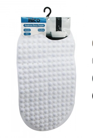 OVAL - PLASTİK KABARTMA TOP DESENLİ - RENKLİ 63PCS VANTUZLU KAYDIRMAZ BANYO - KÜVET PASPASI 34X65CM (4940)