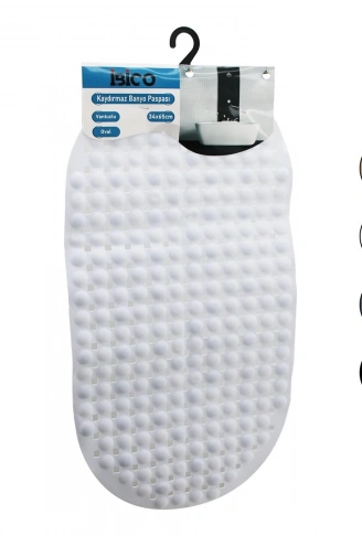 OVAL - PLASTİK KABARTMA TOP DESENLİ - RENKLİ 63PCS VANTUZLU KAYDIRMAZ BANYO - KÜVET PASPASI 34X65CM (4940)