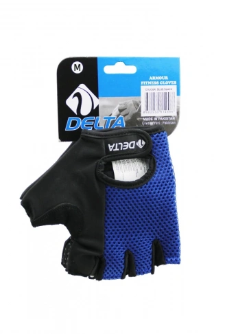 PARMAKSIZ - FİLELİ  SPORCU ELDİVENİ  MAVİ /SİYAH MEDİUM (4940)