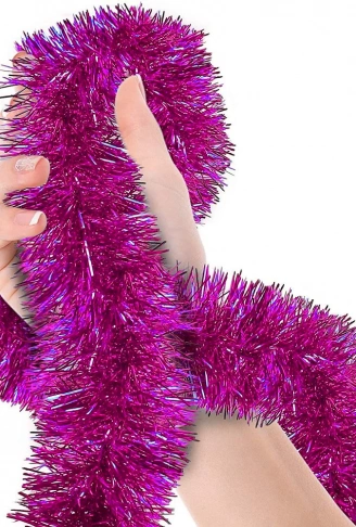 Parti İçin Sim Süs 2 Metre Uzunluk 8 cm Genişlik Fuşya Renk İthal (4940)