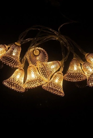 Parti ve Özel Gün Dekorasyonu Çan Şeklinde Metal Şerit Led Işık (4940)