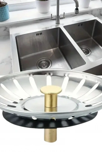 Paslanmaz Çelik Mutfak Evye Lavabo Süzgeci Lavabo Gideri Atık Gıda Tıpası (4940)