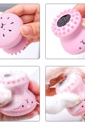 Peeling Etkili Mini El Yüz Cilt Temizleme Fırçası Silikon Temizlenmesi Kolay Siyah Nokta Giderici (4940)