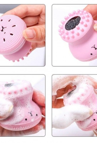 Peeling Etkili Mini El Yüz Cilt Temizleme Fırçası Silikon Temizlenmesi Kolay Siyah Nokta Giderici (4940)