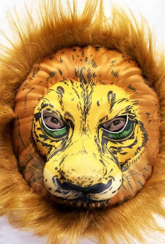 Peluş Aslan Maskesi Kahverengi Yeleli Mega Peluş 33 No (4940)