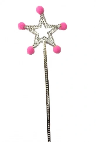 Pembe Ponponlu Yıldız Peri Asası 1 Adet (4940)