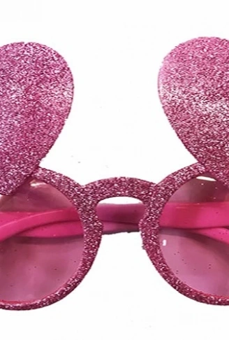 Pembe Renk Sim İşlenmiş Kalp Figürlü Yılbaşı Parti Gözlüğü (4940)