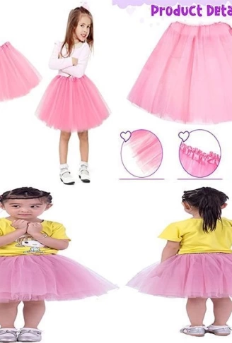 Pembe Renk Tütü Etek Bale Eteği Gösteri Eteği Çocuk Bebek Boy