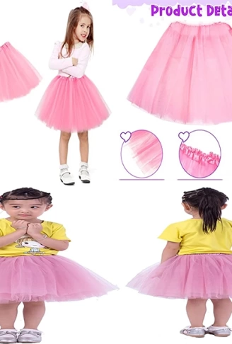Pembe Renk Tütü Etek Bale Eteği Gösteri Eteği Çocuk Bebek Boy (4940)