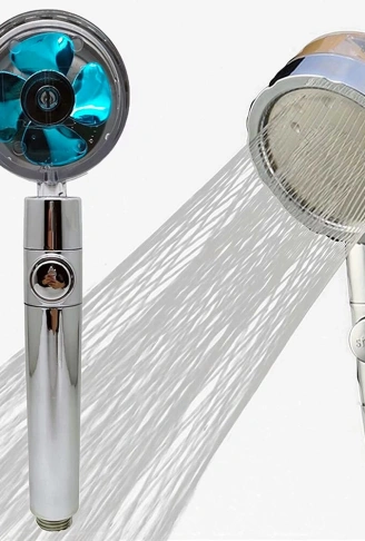 Pervaneli Duş Başlığı 360 Derece Dönebilen Aç Kapa Su Tasarruflu (4940)