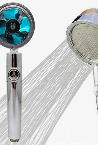 Pervaneli Duş Başlığı 360 Derece Dönebilen Aç Kapa Su Tasarruflu (4940)