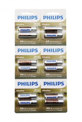 PHILIPS  ALKALİNE KALEM - AA - 1.5V  PİL  12PCS= 2Lİ X 6 (4940)