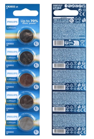 PHILIPS CR2032 3V LİTYUM MİNİ DÜĞME PARA PİL (BLİSTER 5Lİ PAKET) (4940)