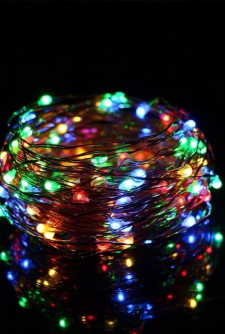 Pilli Renkli Peri Led Işık Dekoratif Aydınlatma 5 Metre RGB Led (4940)