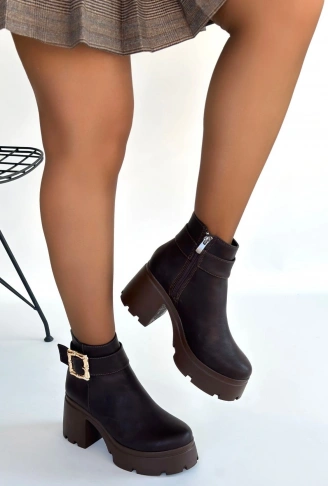 Pinma Acı Kahve Cilt Topuklu Bot