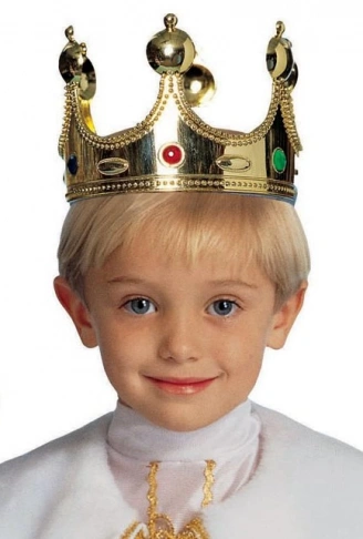 Plastik Kral Tacı Altın Renk Çocuk Boy (4940)