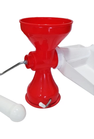 PLASTİK SÜZGEÇLİ - HAZNELİ SALÇA MAKİNESİ  METAL KOLLU EV YAPIMI FİRESİZ PRATİK KULLANIM BRKT-312007 (4940)