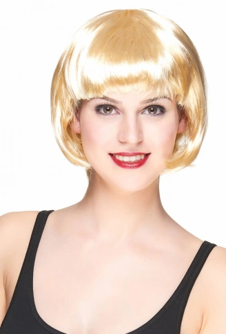 Platin Altın Dore Renk Küt Parti Peruğu Kısa Takma Peruk (4940)