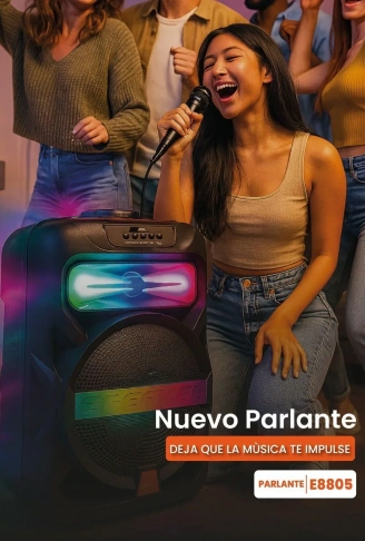 Platoon PL-4361 BT USB SD AUX 8 İNÇ Mikrofonlu Anfi Yüksek SES Taşınabilir RGB Işıklı Hoparlör (4940)