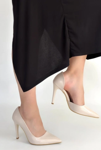 Pley Bej Rugan Stiletto Ayakkabı