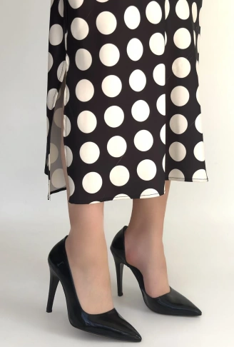 Pley Siyah Rugan Stiletto Ayakkabı