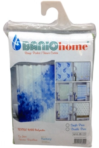POLYESTER ÇİFT KANAT SU İTİCİ BANYO PERDESİ 90X200CM (4940)