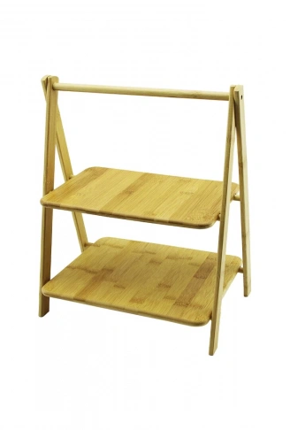 PORTATİF AYAKLI - 2 KATLI AHŞAP BAMBU ORGANİZER RAF =18X28 - 22X28CM Y: 6-20-39CM (4940)