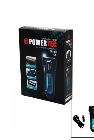 POWERTEC TR-150 ŞARJLI ÇİFT BIÇAK SIFIR SAKAL TRAŞ MAKİNESİ BIYIK DÜZELTME - YEDEK BAŞLIK (4940)