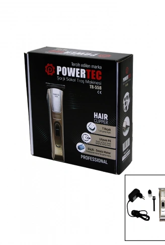 POWERTEC TR-558 ŞARJLI SAÇ SAKAL ENSE ÇİZİM TRAŞ MAKİNESİ T BIÇAK (4940)